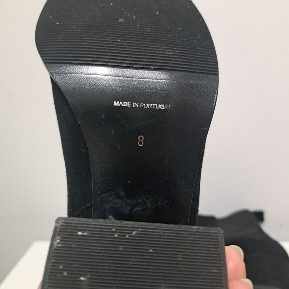 Antonio De Falia Slip On Leather Suede Goth Ankle Boots Block Heel Siz 8 Black - Picture 10 of 15